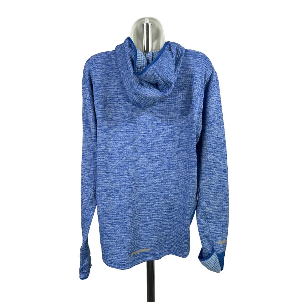 Nike Women's Blue Heather Dri-Fit Long Sleeve Quarter Zip Running Jacket - M